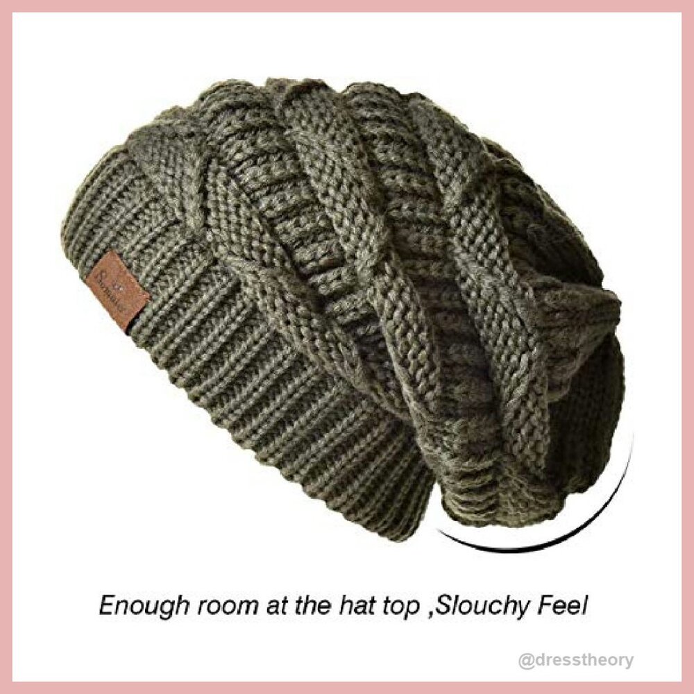 Oversize Chunky Slouchy Beanie Winter Hat Women's Acrylic Knit Ski Cap - Picture 3 of 8